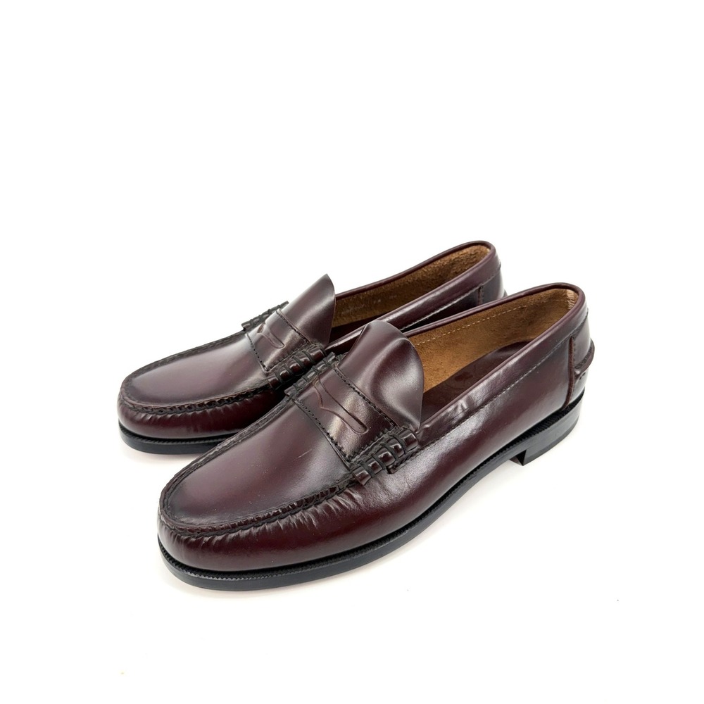 Florsheim FLS Mens Burgundy Leather Penny Loafers Beefroll Moc Toe Shoes 7.5 D